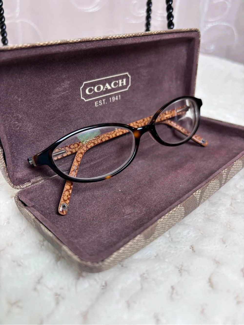 Coach Melissa (516) Tortoise Oval Eyeglasses w/Rx Lenses, Coach Case Included